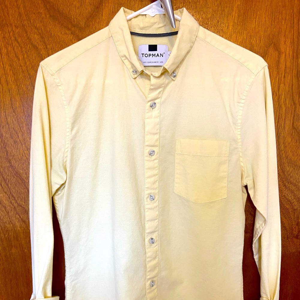 Topman Yellow Button Down Shirt Size Small NWOT